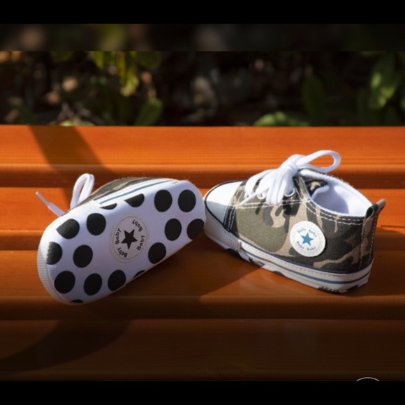 Baby Toddler Green Camo Lace-up Hightop Prewalkers - Picture 5 of 13